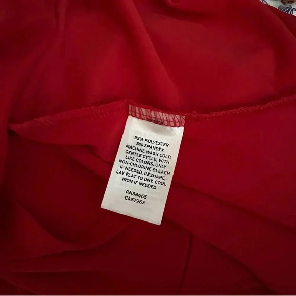 Chelsea28 Midi Ruched Flutter Short Sleeve Dress Size Large Color Red - Picture 8 of 9